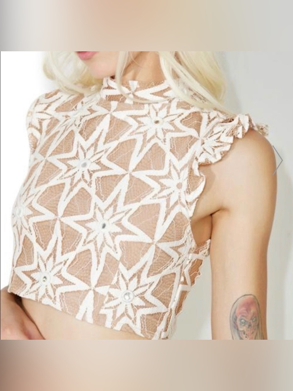 For Love And Lemons ‘Metz’ Star Crop Top